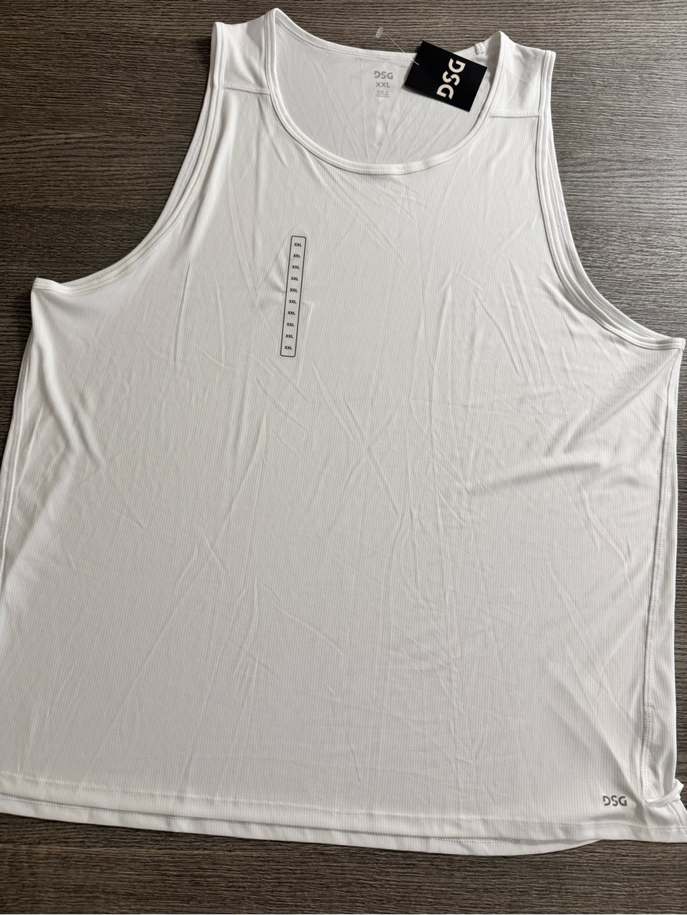 DSG Men’s Running Tank Top Size XXL  Training White Moisture Wicking